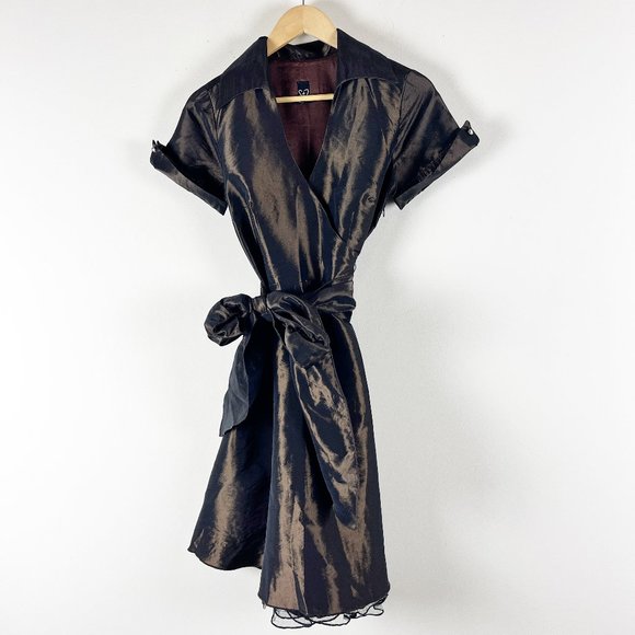 Windsor Satin Wrap Dress 3 - Picture 1 of 5
